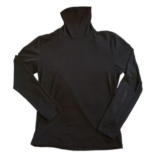 Vintage Suzie black stretchy turtleneck shirt womens XL